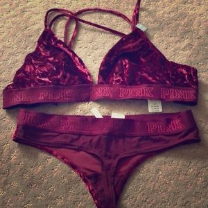 Victoria secret velvet bralette SET